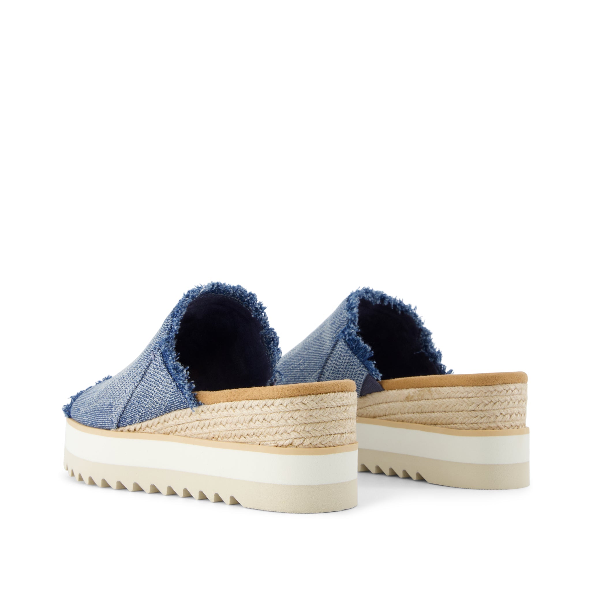 Diana Mule Wedge Sandal Dark Sky Textured Denim - Image 4