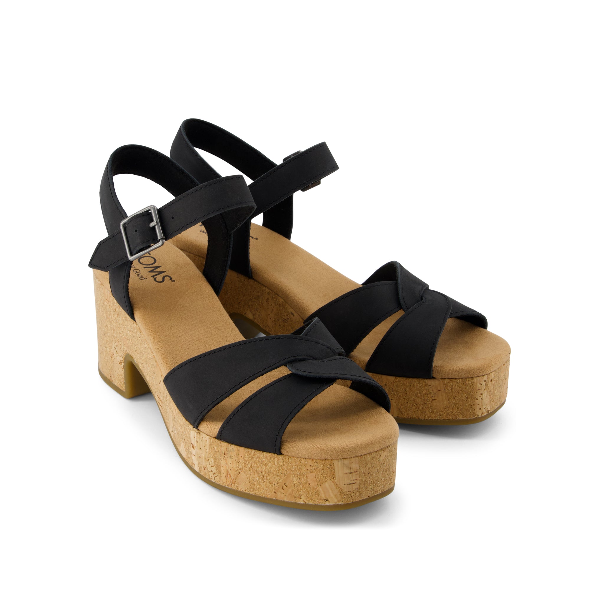 Isla Heeled Sandal Black Leather - Image 3