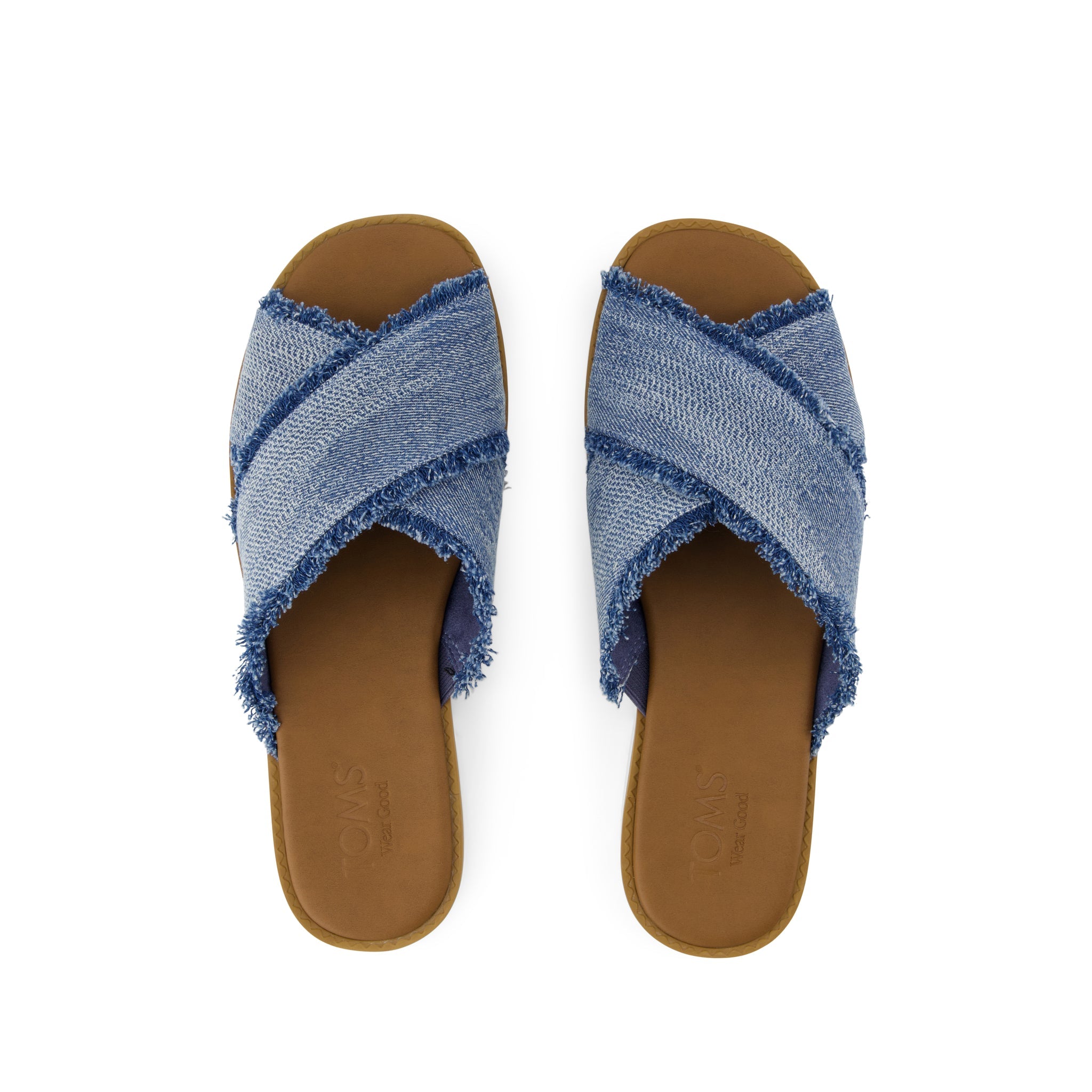 Mae Crossover Slide Sandal Dark Sky Textured Denim - Image 7