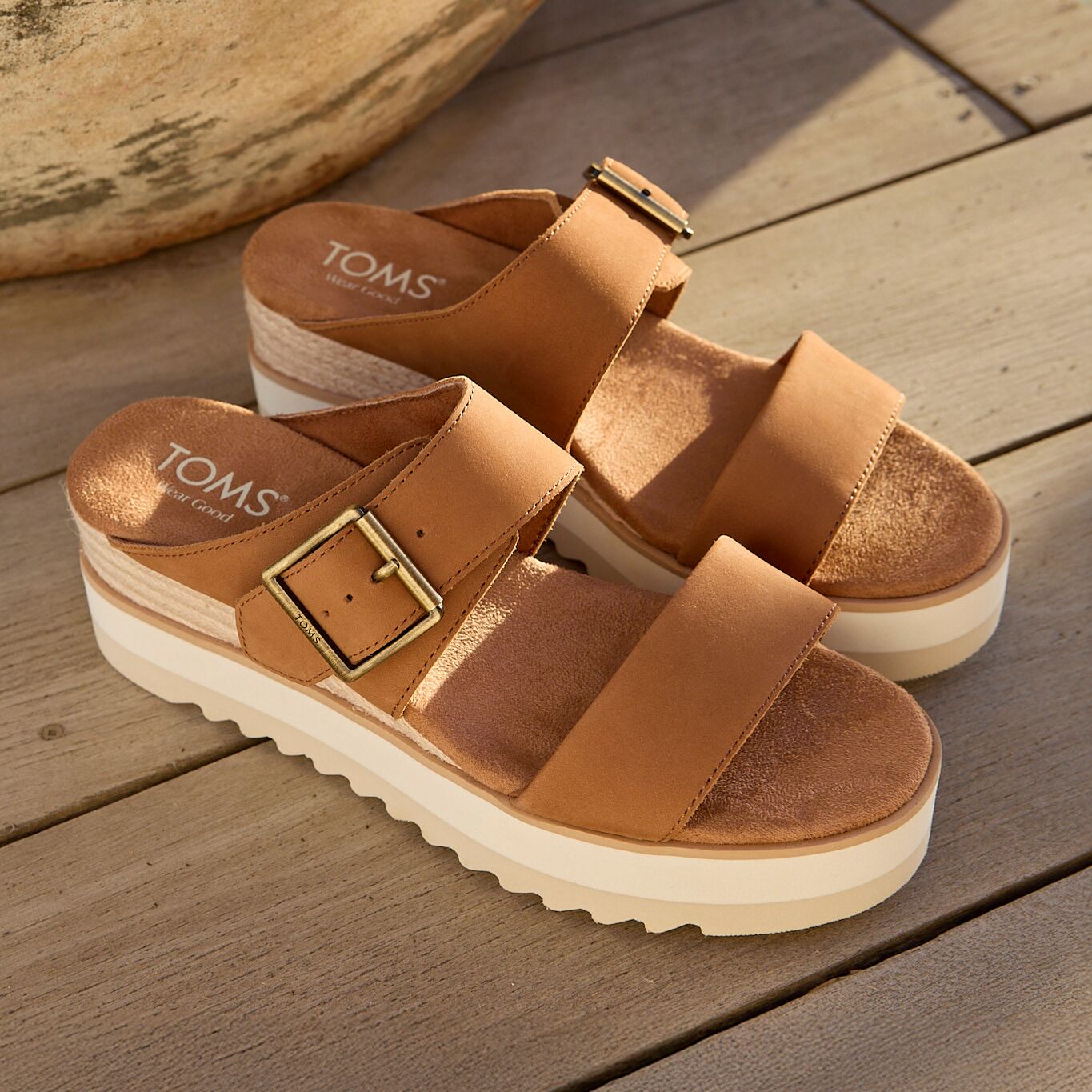 Womens Diana Mule Wedge Sandal Brown Sugar - Image 2