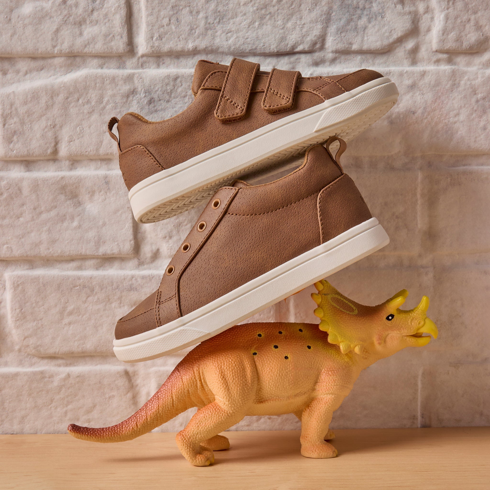 Toddler Shoe Cruz Double Strap Toddler Sneaker Toffee Microsuede - Image 3