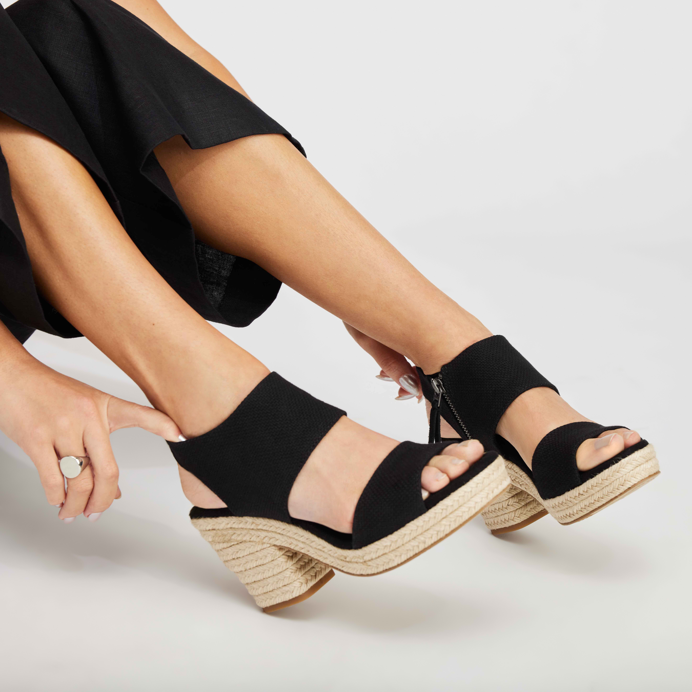 Majorca Rope Black Platform Sandal - Image 3